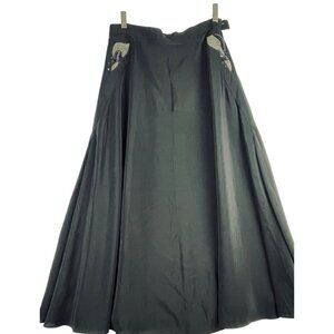 Cliche vintage silk midi/ full skirt size12 black Waist 28  hangs beautifully